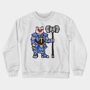 Fantasy Tabletop Piggy Paladin Cute Crewneck Sweatshirt